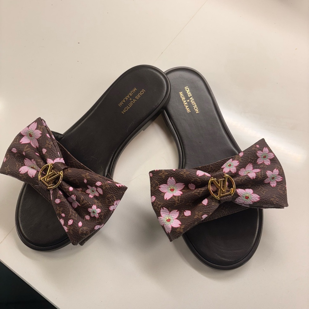 Louis Vuitton cherry blossom bow Sandals